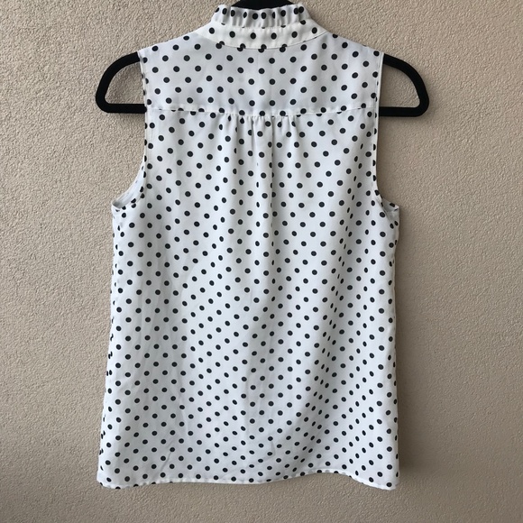 J. Crew Factory Polka Dot Ruffle Collar Top - Picture 5 of 5